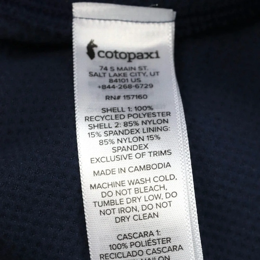 Cotopaxi Fleece Joggers Mens Medium Navy Blue Tapered Knee Overlay Hiking Pants